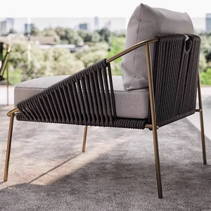 Salida de fábrica moderno aluminio ratán Muebles de <span class=keywords><strong>Jardín</strong></span> sofá largo tejido cuerda al aire libre Patio sofá - Product Image 4