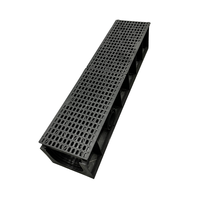 Gouttière de drainage en plastique noir en forme de U avec couvercle Système de drainage HDPE léger