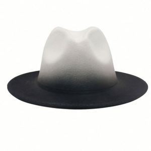 Wholesale Fashion Women Men Panama <b>Hat</b> Blank Unisex Custom Printed Gradient Ombre Wide Brim Fedora <b>Hats</b> <b>for</b> Party Festival - Product Image 3