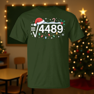 T-shirt de Noël sur le thème des mathématiques Square Root 4489 pour les enseignants et les élèves, vêtements de fête - Product Image 3