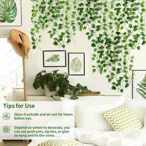 Dropshipping Shopify <b>Artificial</b> Ivy <b>Greenery</b> Garland Vines Hang <b>Plants</b> Backdrop Leaves for Jungle Theme Party Wedding Decoration - Product Image 6