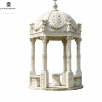Gazebo en marbre blanc naturel de haute qualité personnalisable pour la décoration extérieure de jardins, villas et manoirs