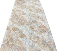 Lámina de PVC Moderna con Diseño Floral de Mármol UV, Acabado Brillante, Extruida, Impermeable y Ecológica para Decoración de Interiores y Exteriores de Escaleras