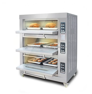 Horno Comercial de 3 Niveles y 6 Bandejas Multiusos para Hoteles, Granjas, Pizzerías, Panaderías, Tartas de Huevo, Productos a Base de Frutos Secos, a Gas/Eléctrico - Product Image 1