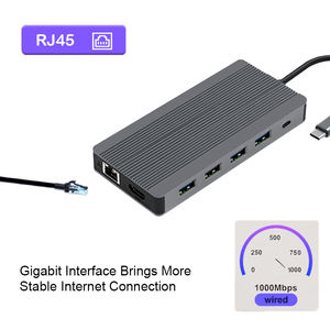 USB C Hub 12 in 1 3.0 Type-C 4K HDMIPD急速充電SD/TFRJ45イーサネットドッキングステーション (Macbook Air Pro用) <span class=keywords><strong>Dell</strong></span> XPSHPラップトップ - Product Image 4