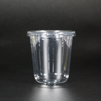 89mm Rond PET Gobelet Gobelets en Plastique Personnalisable Emballage Boisson Couvercle Plat PET Gobelets Jetables 260ml 400ml 500ml 16oz 22oz