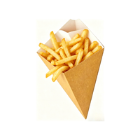 Boîtes à frites écologiques biodégradables épaissies résistantes à l'huile, pliables et jetables en papier pour frites