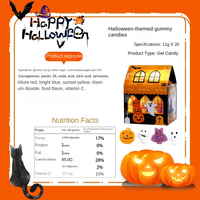 Wholesale Halloween Candy Fruit Fudge Soft Cartoon Shape Boxed Gift for Kids Fun Snack Sharing 11g 20 Pieces