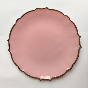 Design di lusso con forma smerlata e Set di lastre di vetro con bordo dorato per decorazione di nozze - Product Image 2