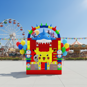 Château gonflable de sécurité pour enfants, personnalisé et coloré, avec toboggan pour jeux en plein air, parc d'attractions, saut à l'élastique - Product Image 1