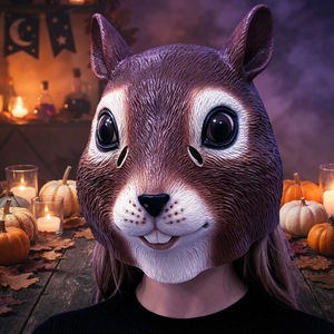 Máscaras de Látex de Cara Completa de <span class=keywords><strong>Ardilla</strong></span>, Máscaras de Anime Retro para Halloween y Navidad, Diseño Aterrador y Divertido, Temática Clásica de Halloween - Product Image 4