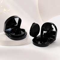 Boîte d'emballage cosmétique noire en ABS de forme unique, 13g, vide, pour crème BB et coussin d'air, avec miroir, outils de maquillage portables