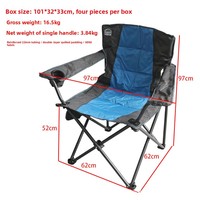 Chaise de pêche pliante de luxe d'extérieur, grande taille, en tissu Oxford, pour camping, barbecue, avec dossier, légère et décontractée