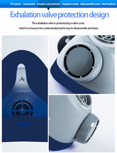 Demi-masque respiratoire de protection chimique, masque anti-poussière industriel, masque anti-gaz, masque anti-poussière pour la peinture, masque respiratoire anti-pollution chimique - Product Image 4