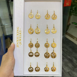 JXX 패션 주문 도매 24K 골드 도금 드롭 귀걸이 목걸이 세트 하이 퀄리티 황동 클래식 키리바시 - Product Image 2