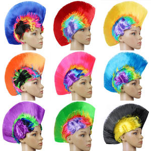 Perruque Mohican Punk pour Fête d'Halloween, Nouveauté 2026, en Fibre Protéinée, Effet Lisse et Ondulé, Accessoire Cheveux Gold Bell - Product Image 6