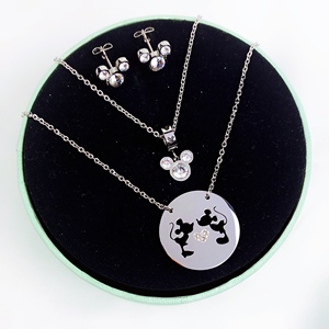 Diseñador inspirado en Mickey pendientes y San Valentín personalizado collar Cham para las mujeres <span class=keywords><strong>de</strong></span> la joyería <span class=keywords><strong>de</strong></span> los hombres - Product Image 4