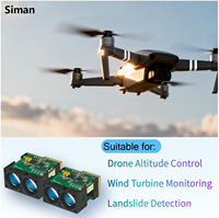 Module de capteur de distance laser Siman SDFM100 100m Haute précision UART TTL Grade industriel DC 9~36V DTOF Fréquence réglable
