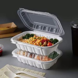 Contenants à hamburger jetables à charnière de 8 pouces, les plus vendus, compatibles micro-ondes, couleur personnalisée, style américain, boîte à lunch - Product Image 1