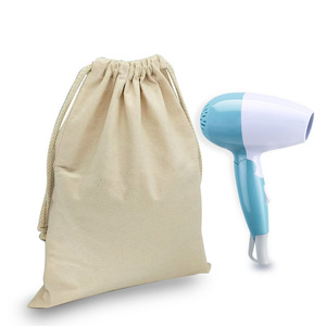 Sac de rangement en toile de coton avec cordon de serrage pour sèche-cheveux, usage hôtelier - Product Image 1