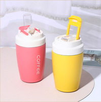 Botol Air Vakum Dinding Ganda Portabel, Termos Stainless Steel, Cangkir Kopi Tumbler Ganda
