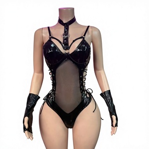 Costume de cosplay de policière sexy, uniforme de lingerie d'infirmière pour <span class=keywords><strong>femme</strong></span>, jupe fendue sur le côté, soutien-gorge ouvert, costume érotique Lolita - Product Image 1