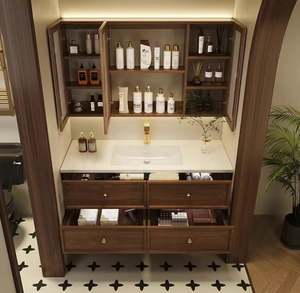 Mueble de Baño de Madera Maciza de Estilo Chino Nuevo, Mueble de Baño con Espejo Inteligente - Product Image 4