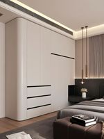Balom haut de gamme moderne garde-robe Durable mélamine bois MDF porte élégant coffre-fort maison vêtements stockage coins arrondis pliant chambre