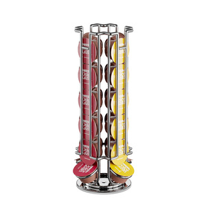 Organisateur de stockage en métal pour capsules de café sur pied à deux niveaux <span class=keywords><strong>Dolce</strong></span> <span class=keywords><strong>Gusto</strong></span> Support pour dosettes - Product Image 1