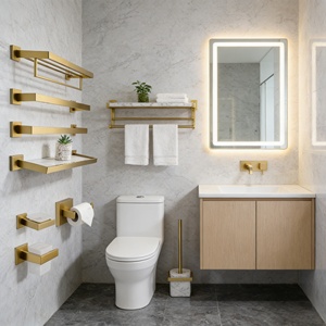 Modern Luxury New 304 Stainless Steel Brushed Gold Washroom <strong>Accessories</strong> Toilet <strong>Bathroom</strong> <strong>Accessory</strong> <strong>Set</strong> - Product Image 2