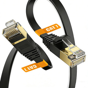 DENIXI10Gbps 600MHz สายเคเบิลอีเธอร์เน็ตแบบแบน Cat 7 ทองแดงตีเกลียว 10 เมตร RJ45 ป้องกันสัญญาณรบกวน ทนทานต่อสภาพอากาศ สำหรับ PS5/4/3 Xbox โมเด็ม เราเตอร์ LAN - Product Image 2