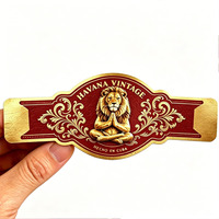 Bandes d'étiquettes pour cigares en feuille d'or rétro, emballage de cigares, autocollants personnalisés pour cigares, étiquettes en feuille gaufrée pour cigares cubains