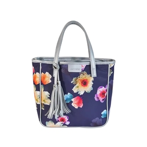 Custom Geometric Print <b>Nylon</b> Foldable <b>Tote</b> Bag Women Casual Reusable Zipper Closure Daily Use 1-1.9L Capacity - Product Image 4