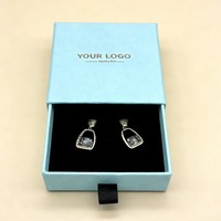 Boîte de rangement de bijoux de luxe personnalisée avec logo, vente en gros, pour boucles d'oreilles, bracelets, colliers, bagues, en carton avec tiroir coulissant et encre de soja