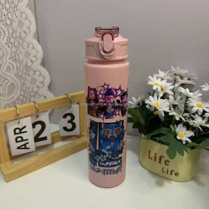 700ml Cartoon K-Pop Eco-friendly Plastic <strong>Water</strong> <strong>Bottle</strong> Straw <strong>Strap</strong> for Kids-Direct Drinking Travel Cup for Daily Life Outdoor Use - Product Image 6