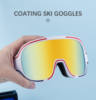 Lunettes de snowboard unisexes UV400 anti-buée, coupe-vent, respirantes, avec verres miroir, pour hommes et femmes, sports d'hiver, ski
