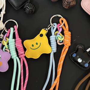 Venta al por mayor, colgante de bolso para niñas, colgante de bolso de cuerda trenzada colorida, llavero de coche creativo, <span class=keywords><strong>todo</strong></span> - Product Image 3