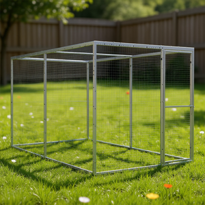 Jaula para Gatos de Acero Galvanizado Plateado Resistente, 9.8x4.9x4.9 Pies, Recinto Exterior para Mascotas, Diseño Cúbico Simple - Product Image 2