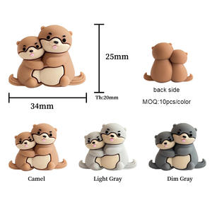 Nuovo Prodotto all'Ingrosso: Perline in Silicone 3D a Forma di Lontra Marina e Cucciolo, Animali Carini per Creazione di Penne - Product Image 6