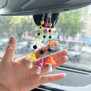 Porte-clés en résine coloré en forme de champignon, pendentif de dessin animé, breloque pour voiture ou sac, cadeau unisexe, origine Yiwu - Product Image 4