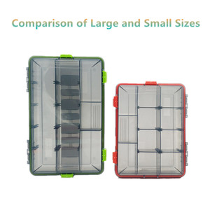 Boîtes de rangement pour matériel de pêche 27,6*17,6*5cm 22,6*17,6*5cm, organiseur de hameçons, boîte transparente avec séparateurs ajustables - Product Image 5
