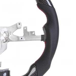 Volants en cuir et bois personnalisés avec ligne de positionnement rouge, compatibles avec Chevrolet <span class=keywords><strong>Corvette</strong></span> C6 Cabriolet, volant en fibre de carbone - Product Image 4
