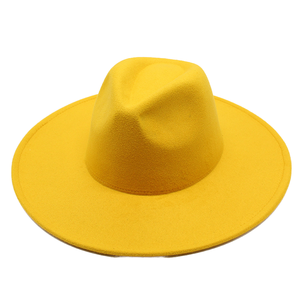 Chapeau en feutre quatre saisons de haute qualité à large bord, effet délavé, logo personnalisé, couleur personnalisée, unisexe, 100 % polyester respirant - Product Image 1