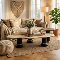 Table basse en bois moderne et durable pour salon, mobilier de maison avec un design spacieux