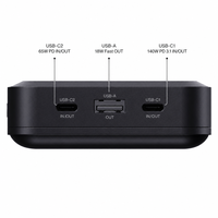 Batterie externe 25000 mAh, charge rapide 140 W avec cellules 21700 de qualité EV, affichage TFT intelligent, station d'alimentation portable pour ordinateurs portables