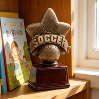 Trofeo de Resina con Estrella Dorada Moderna Grabada con Láser Ecológico ROOGO, Premio Creativo con Figura de Bailarina, para Oficina o Empresa