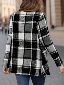 2024 Customized Elegant Casual Women's <strong>Top</strong> Elegant <strong>Checkered</strong> Printed Coat for Summer Versatile and New Fashionable Clothing - Product Image 2