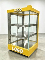 Lemari Pemanas Makanan Komersial, Display Kabinet Meja, Showcase Tart Telur, Pemanas Alas Listrik, Kapasitas 65L, Suhu 50-70C