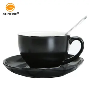 Ensemble de tasses à café nordiques classiques 200ml, pour thé au lait, soucoupes, en porcelaine, en céramique, avec cuillère, vente en gros