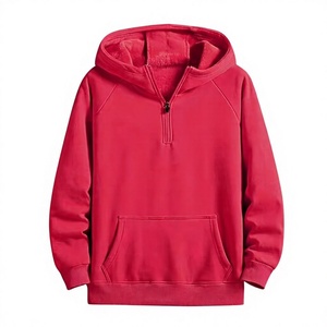 Sweat-shirt d'hiver 2026 pour homme, coupe ample, 100 % coton, molleton épais personnalisé, demi-zip, long, avec poche de travail - Product Image 4